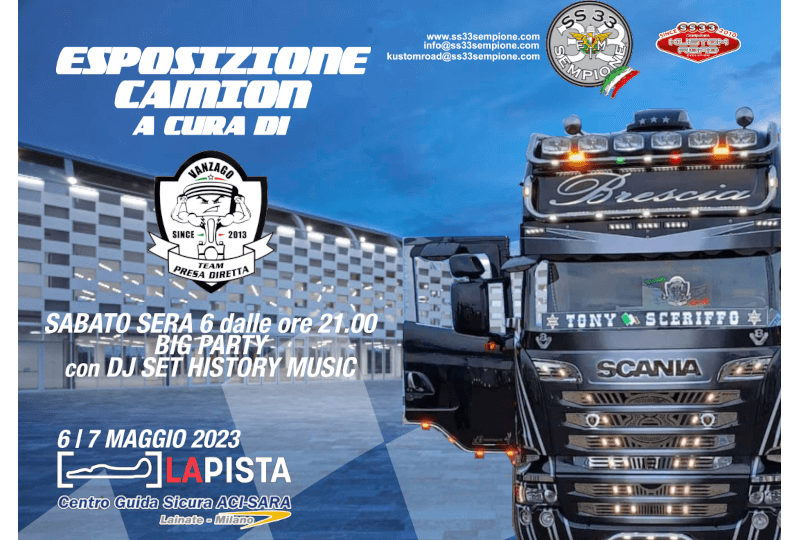 Esposizione di camion - Kustom Road - Demo Road Event 6|7 Maggio 2023 - LA PISTA - ACI VALLELUNGA Via Juan Manuel Fangio snc - LAINATE (MI)
