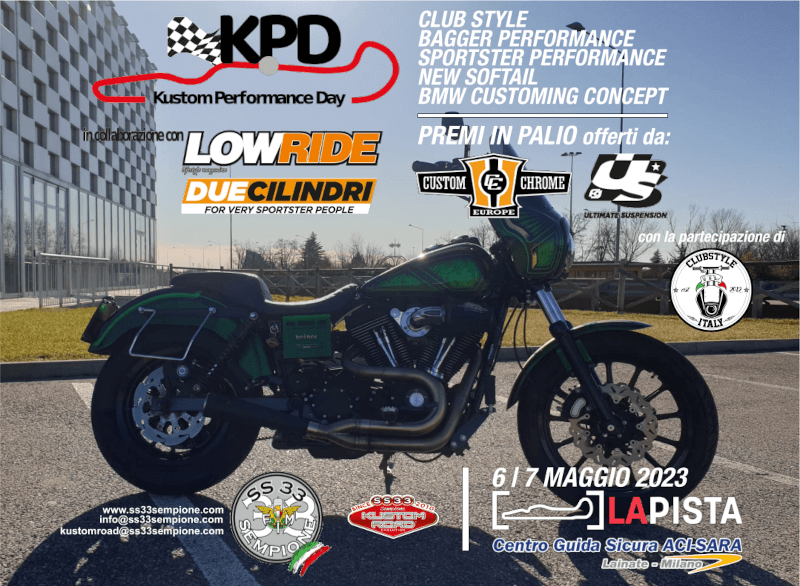 KPD Kustom Performance Day - Kustom Road - Demo Road Event 6|7 Maggio 2023 - LA PISTA - ACI VALLELUNGA Via Juan Manuel Fangio snc - LAINATE (MI)
